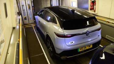 Renault Megane E-Tech on board a Euro Tunnel train