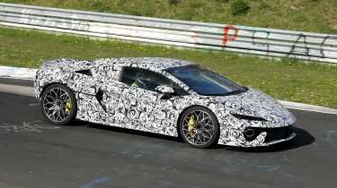 New Lamborghini Temerario Spyder testing on the Nurburgring - side profile