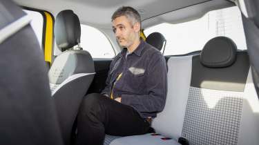 Richard Ingram sat in the Fiat 500 Hybrid Torino