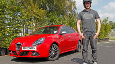 Tom Phillips with an Alfa Romeo Giulietta Cloverleaf