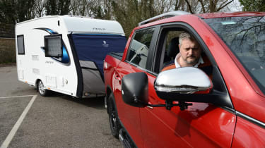 Caravan towing lesson - mirror checks