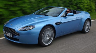 Aston Martin V8 Vantage roadster convertible front tracking