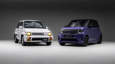 Honda Super-N parked next to a Honda City Turbo II