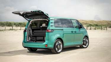 VW ID. Buzz with the Good-Night package - rear 3/4 boot open