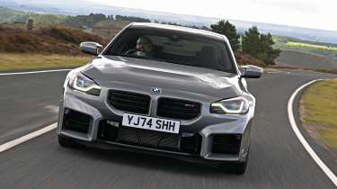 New BMW M2 being driven in the UK - front action