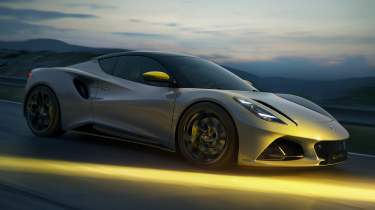Lotus Emira Turbo SE - dynamic front angled grey