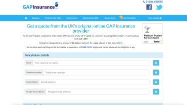 Gapinsurance website homepage