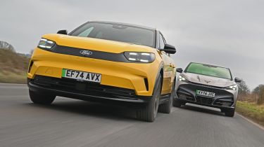 Ford Capri and Cupra Tavascan - front tracking