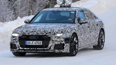 2018 Audi A6 spy shot front quarter