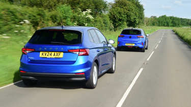 Skoda Fabia and Vauxhall Corsa - rear tracking