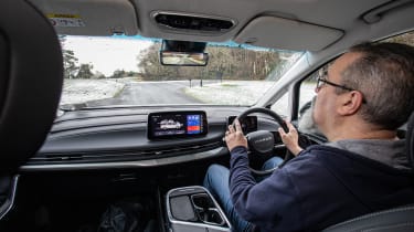 Maxus Mifa 9 - Dean Gibson driving (over-shoulder view)