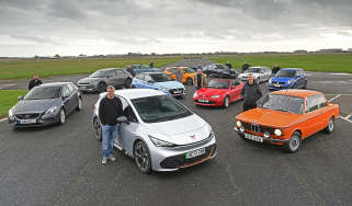 Auto Express team members standing with their own cars