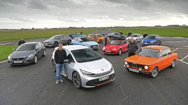 Auto Express team members standing with their own cars