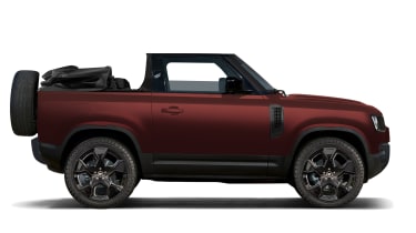 Land Rover Defender convertible - red roof down