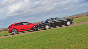 Jaguar XJ40 vs Jaguar I-Pace - side