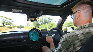 MINI Cooper Paul Smith Edition - front interior, car being driven by Auto Express senior news reporter Alastair Crooks