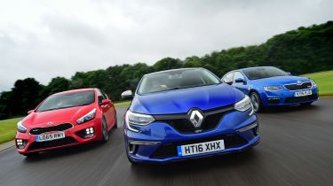 Renault Megane GT vs Kia Cee&#039;d GT vs Skoda Octavia vRS - header