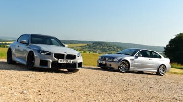 BMW M2 vs M3 CSL - front- facing static