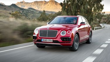 Bentley Bentayga luxury SUV front tracking