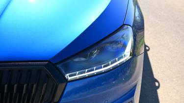 Skoda Fabia 130 long-term test - front headlight 