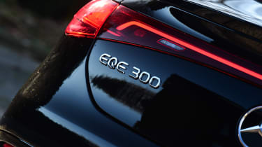 Mercedes EQE 300 AMG Line Premium Plus long termer - rear badge