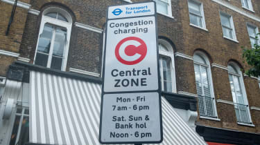London &#039;Congestion Charging information&#039; roadsign