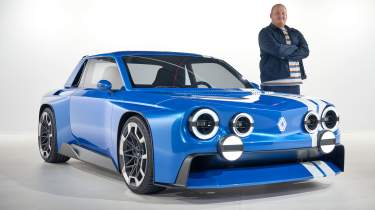 Ellis Hyde with the Renault 8 Gordini concept