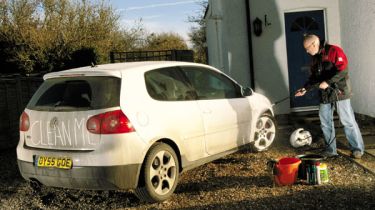 Rear view of VW Golf GTI