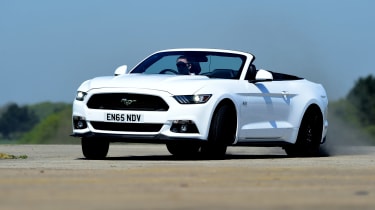 Convertible megatest - Ford Mustang - front cornering