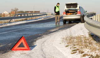 Winter driving warning triangle