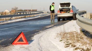 Winter driving warning triangle