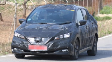 Nissan Leaf 2018 spy shot front quarter