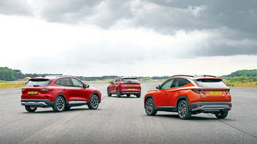 Hyundai Tucson vs Ford Kuga vs Vauxhall Grandland - rear static 