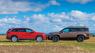 Hyundai Santa Fe and Skoda Kodiaq - face-to-face static