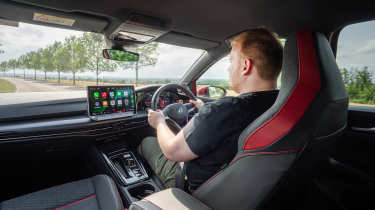 Auto Express news reporter Ellis Hyde driving the Volkswagen Golf GTI Clubsport