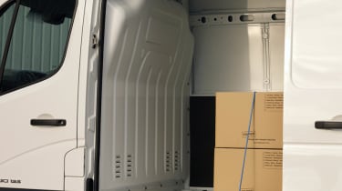 Renault Master left side door open and cargo bed