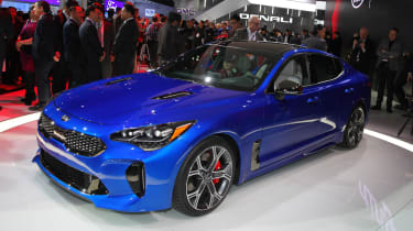 Kia Stinger GT - show front blue