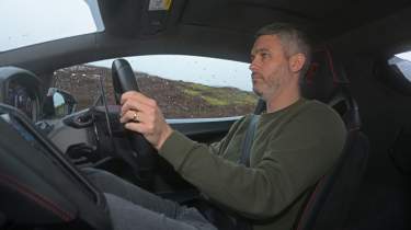 Auto Express deputy editor Richard Ingram driving the Lamborghini Temerario Alleggerita