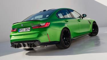 BMW M3 Saloon rear angled 3/4