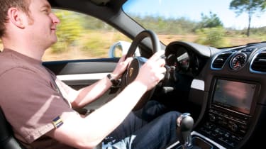 Porsche Cayman S interior driving