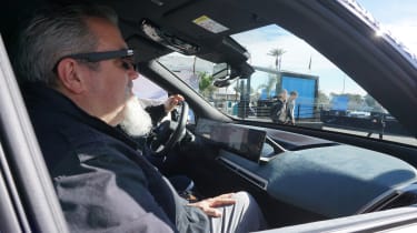 Auto Express senior test editor Dean Gibson testing BMW&#039;s augmented reality sunglasses