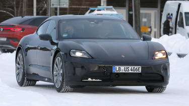 Porsche Taycan facelift (camouflaged) - front