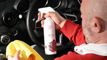 Auto Express Product Awards 2026 - products editor Tom Barnard using Supernatural leather cleaner
