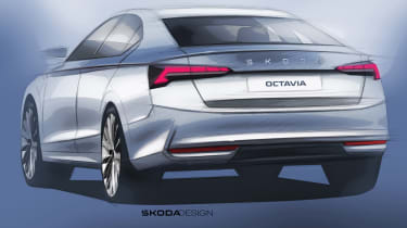 Skoda Octavia facelift sketch - rear