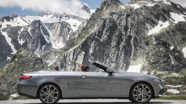 Mercedes E-Class Cabriolet - side roof open