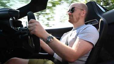 McLaren Artura Spider - interior driving shot with Alex Ingram, Chief reviewer