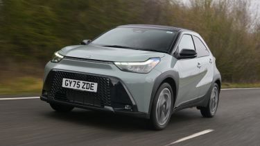 Toyota Aygo X testing in the UK - front tracking 