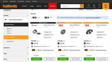  Best car part websites 2025 - Halfords Screenshot