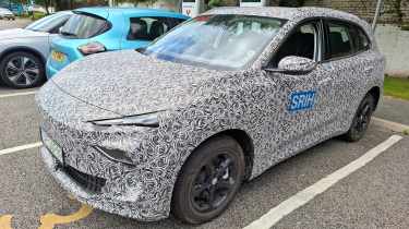 MG ZS EV camouflaged - front 3/4 - Paul Davies