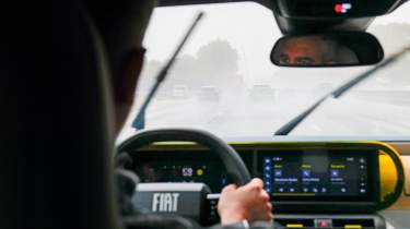 Auto Express deputy editor Richard Ingram driving a Fiat Grande Panda
